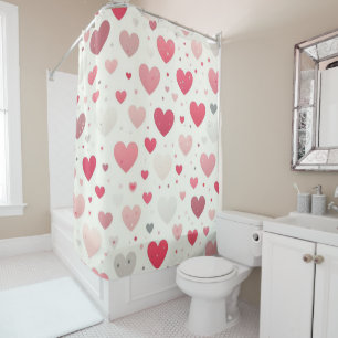 Colourful Valentine's day heart Shower Curtain