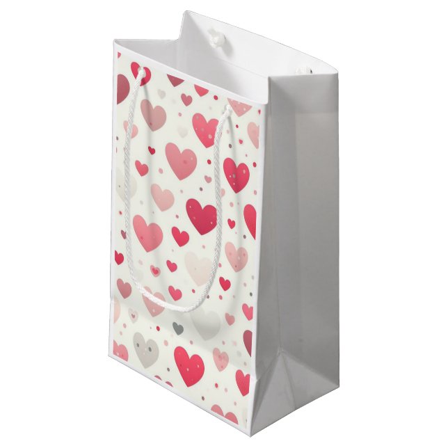 Colourful Valentine's day heart Small Gift Bag (Front Angled)