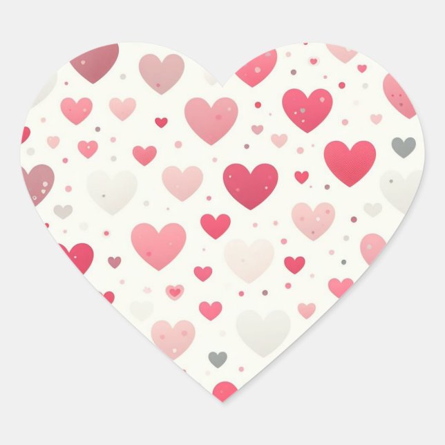 Colourful Valentine's day heart Sticker (Front)