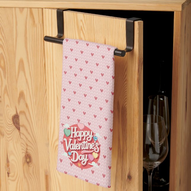 Colourful Valentine's day heart  Tea Towel (Thirds Fold)