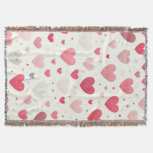 Colourful Valentine's day heart Throw Blanket