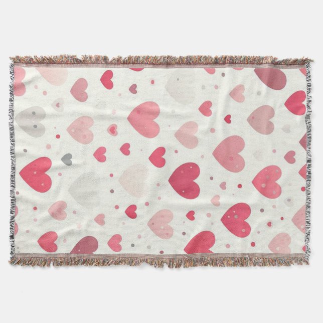 Colourful Valentine's day heart Throw Blanket (Front)