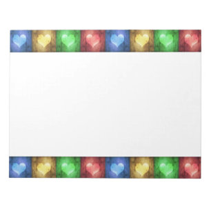 Colourful Valentine's Day Rustic Hearts Notepad