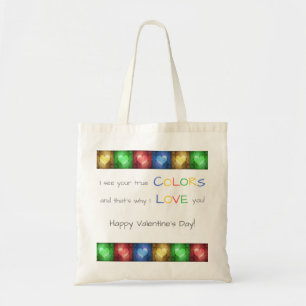 Colourful Valentine's Day Rustic Hearts Tote Bag