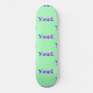 Colourful Vaporwave Yeet Text Yeeted Viral Phrase Skateboard