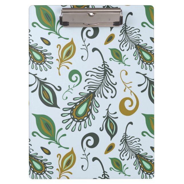 Colourful Various Feathers Clipboard (Front)