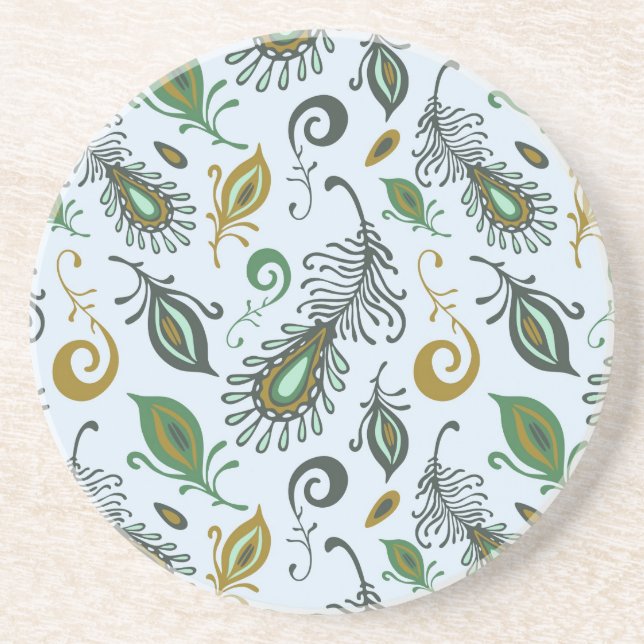 Colourful Various Feathers Coaster (Front)