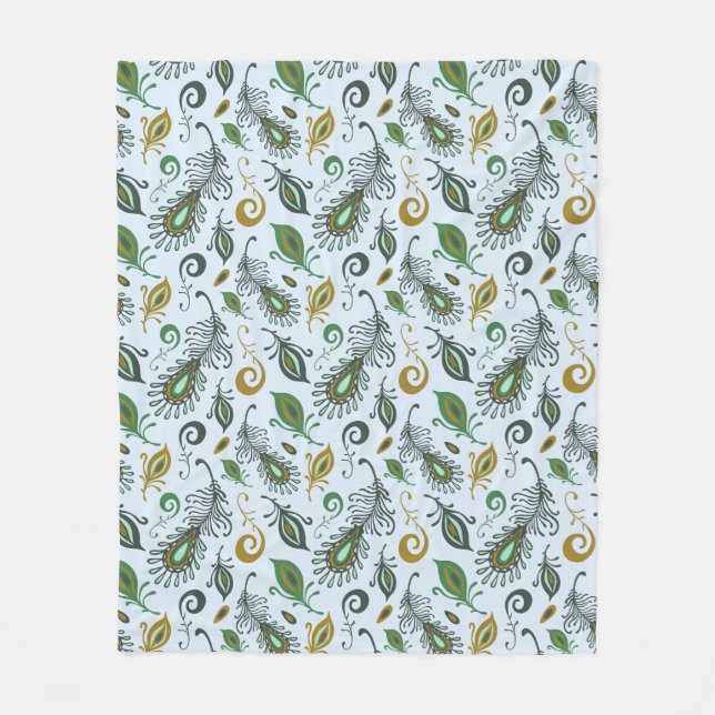 Colourful Various Feathers Fleece Blanket (Front)