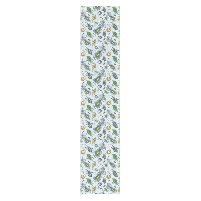 Colourful Various Feathers Short Table Runner (Front)