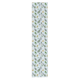 Colourful Various Feathers Short Table Runner