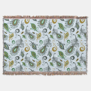 Colourful Various Feathers Throw Blanket