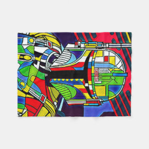 Colourful Vector Robot Illustration T-Shirt Baby B Fleece Blanket