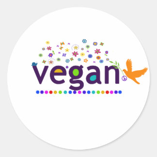 Colourful Vegan Classic Round Sticker