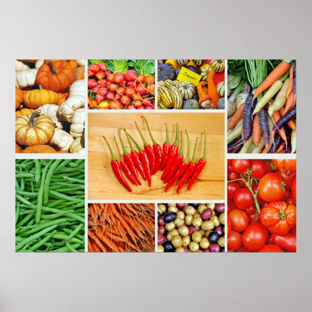 Colourful vegetable collage poster (Front)