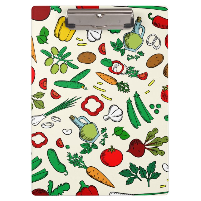 Colourful Vegetable Icons  Clipboard (Front)