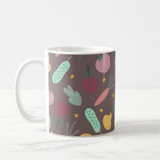 colourful vegetable pattern coffee mug