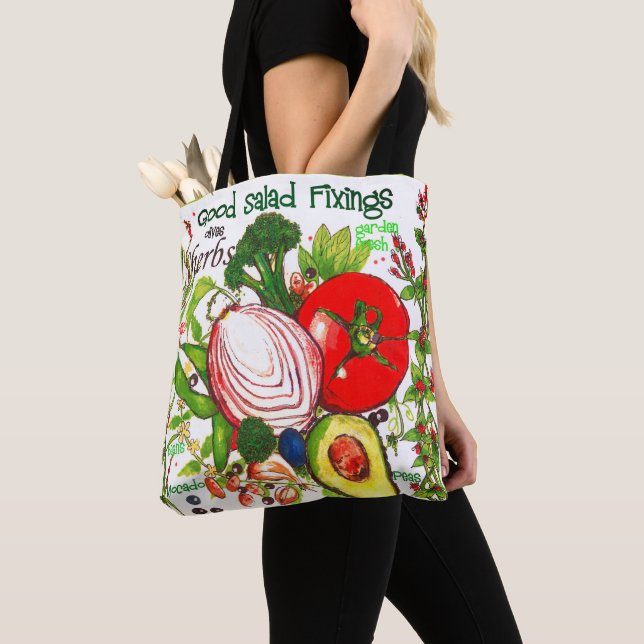 Colourful Vegetables Art Shopping  Tote Bag (Close Up)