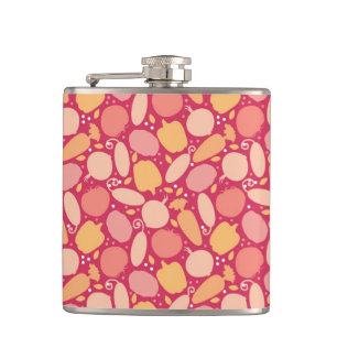 Colourful vegetables pattern hip flask