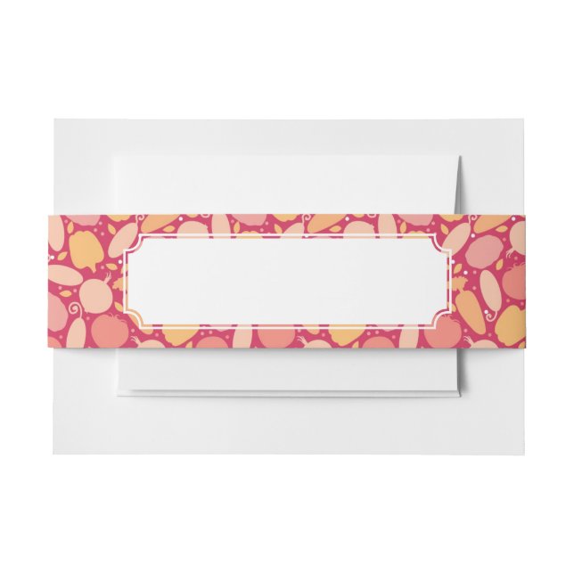 Colourful vegetables pattern invitation belly band (Front Example)