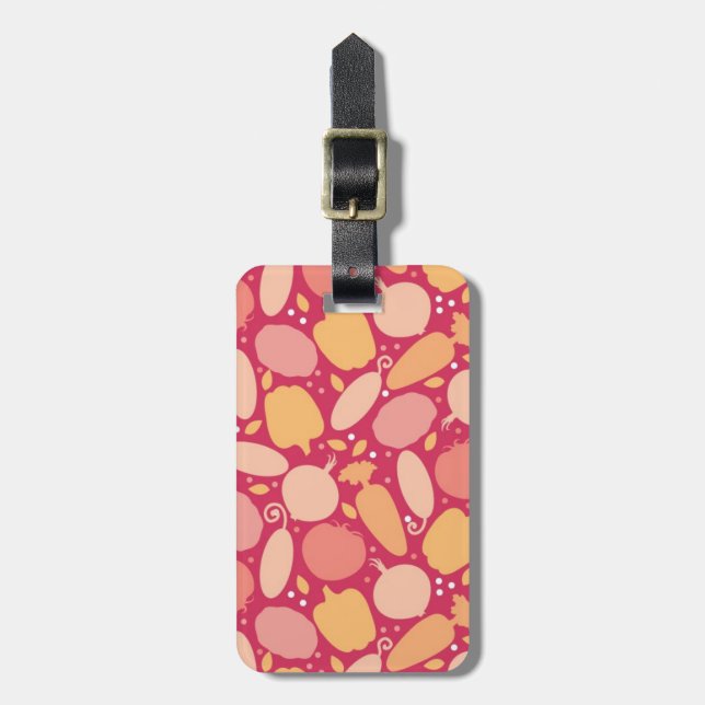Colourful vegetables pattern luggage tag (Front Vertical)