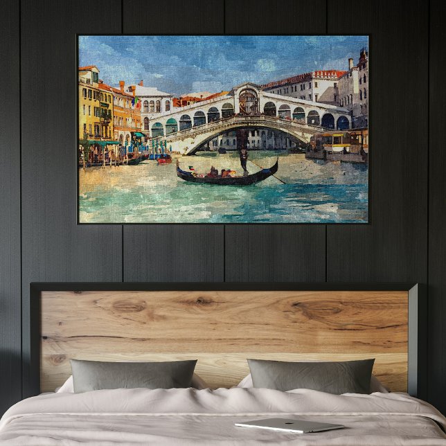 Colourful Venice Canal Grande Aquarelle Painting Poster (Creator Uploaded)