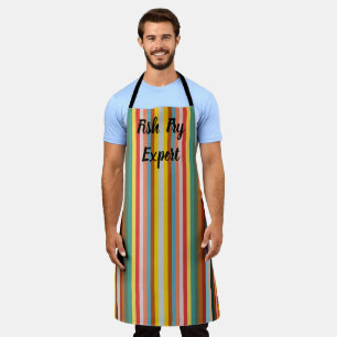 Colourful Vertical Retro Stripes Apron