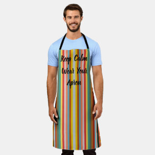 Colourful Vertical Retro Stripes Apron
