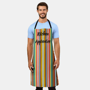 Colourful Vertical Retro Stripes Apron