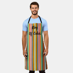 Colourful Vertical Retro Stripes Apron
