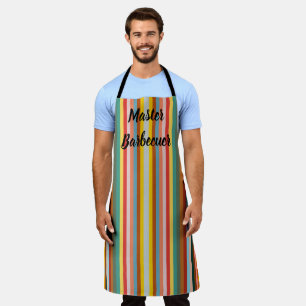 Colourful Vertical Retro Stripes Apron