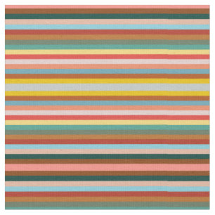Colourful Vertical Retro Stripes Fabric