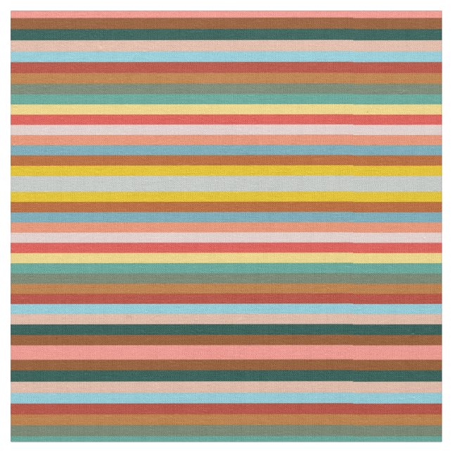 Colourful Vertical Retro Stripes Fabric (Close Up)