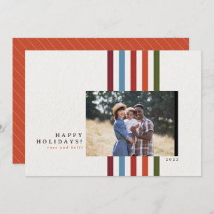 Colourful Vertical Ribbon Holiday Card
