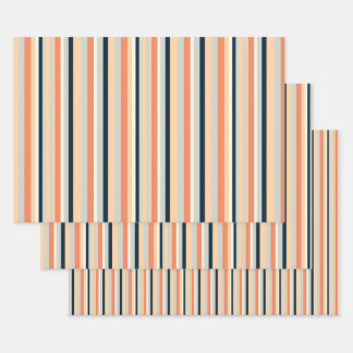 Colourful Vertical Stripe Patterned Wrapping Paper Sheet