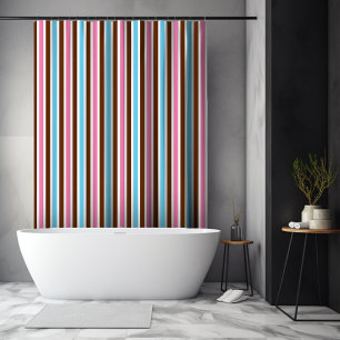 Colourful Vertical Stripe Shower Curtain
