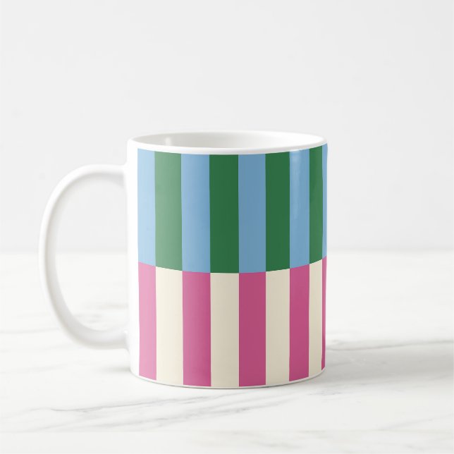 Colourful Vertical Striped Pattern Coffee Mug (Left)