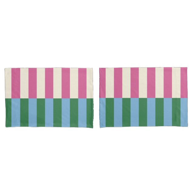 Colourful Vertical Striped Pattern Pillowcase (Front-Set)