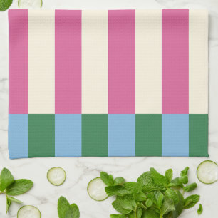 Colourful Vertical Striped Pattern Tea Towel