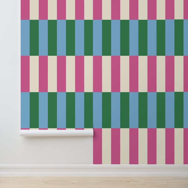 Colourful Vertical Striped Pattern Wallpaper (Application)