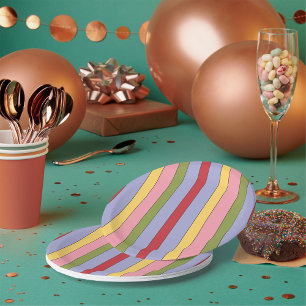 Colourful Vertical Stripes Pattern Paper Plate