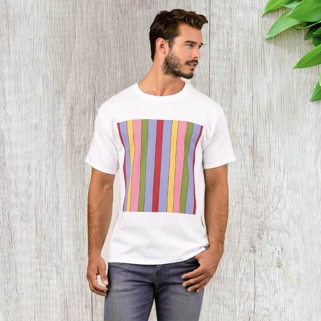 Colourful Vertical Stripes Pattern T-Shirt (Creator Uploaded)