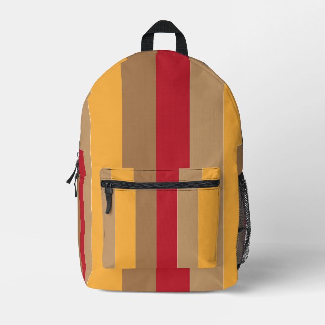 Colourful Vertical Stripes  Printed Backpack (Front)