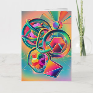 Colourful Vibrant and whimsical abstract artwork  Foil Greeting Card