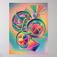 Colourful Vibrant and whimsical abstract artwork