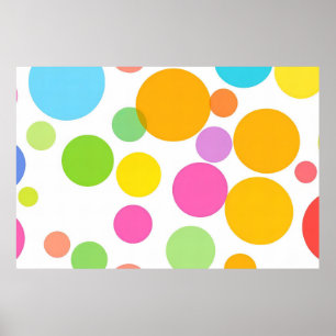 Colourful Vibrant Circle Pattern Modern Abstract Poster