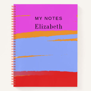 Colourful Vibrant Contemporary Design Custom Text Notebook