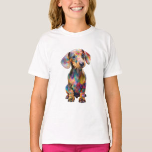 Colourful Vibrant Dachshund Illustration Kids T-Shirt