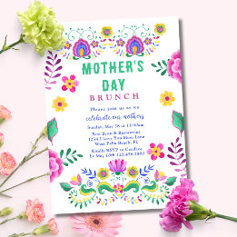 Colourful Vibrant Fiesta Mother's Day Brunch Invitation