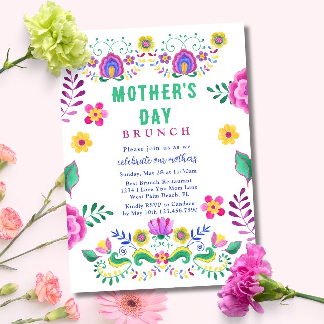Colourful Vibrant Fiesta Mother's Day Brunch Invitation (Creator Uploaded)