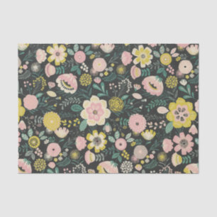Colourful vibrant Floral girly whimsical flowers Tissue Paper